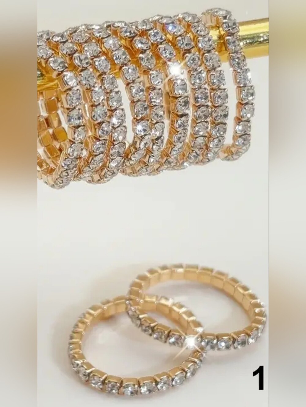 7/$10 Gold Crystal Toe Ring - Women Jewelry (1-piece)